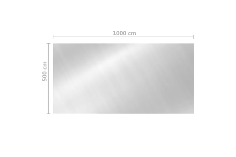 Flytende rektangulær solarduk til basseng PE 10x5 m sølv - Silver - Bassengduk & liner