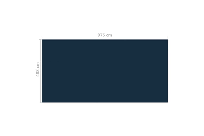 Flytende solarduk til basseng PE 975x488 cm svart og blå - Svart - Bassengduk & liner