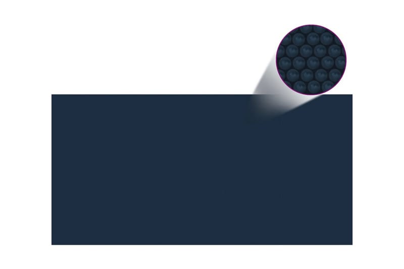 Flytende solarduk til basseng PE 1000x500 cm svart og blå - Svart - Bassengduk & liner