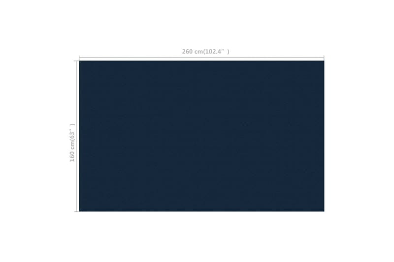 Flytende solarduk til basseng PE 260x160 cm svart og blå - Svart - Hage - Utendørsbad - Bassengtilbehør - Bassengduk & liner