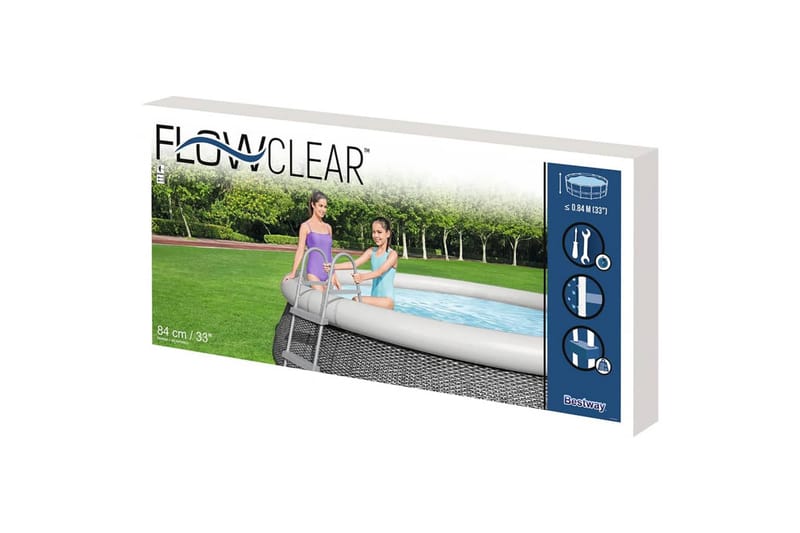 Bestway Bassengstige 2-trinns Flowclear 84 cm - Grå - Hage - Utendørsbad - Bassengtilbehør - Bassengstige
