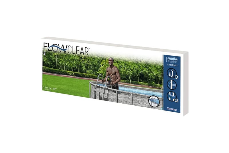 Bestway Bassengstige Flowclear 4-trinns 107 cm - Grå - Bassengstige