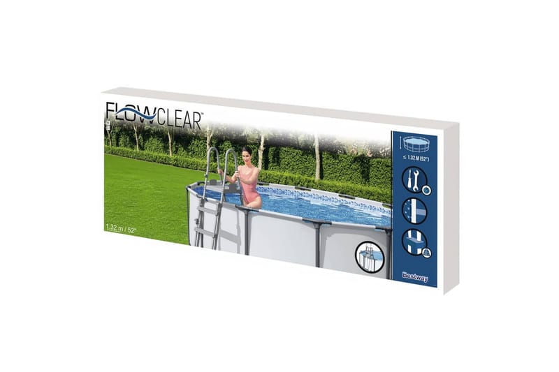 Bestway Bassengstige Flowclear 4-trinns 132 cm - grønn - Bassengstige