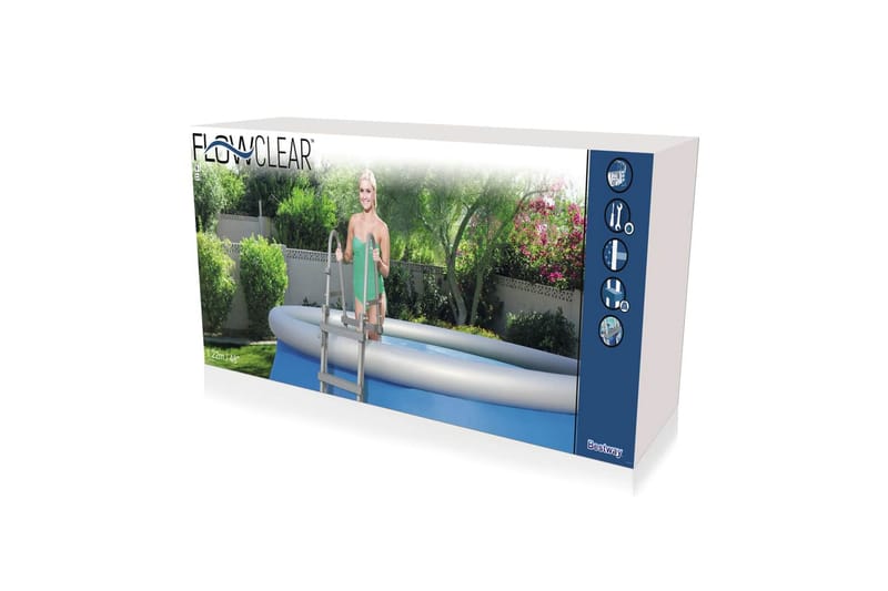 Bestway Flowclear Bassengstige 4-trinns 122 cm - Grå - Hage - Utendørsbad - Bassengtilbehør - Bassengstige