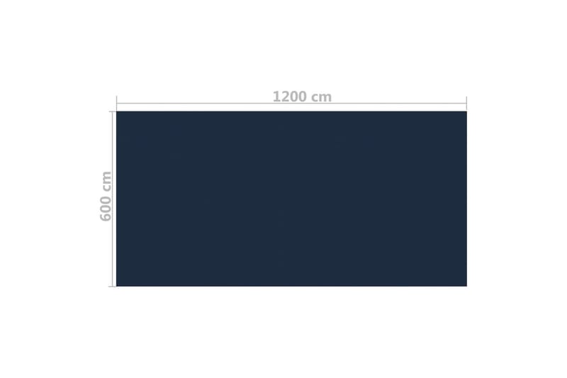 Flytende solarduk til basseng PE 1200x600 cm svart og blå - Svart - Bassengduk & liner