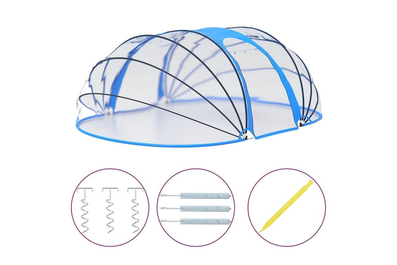 Bassengkuppel oval 530x410x205 cm - Bassengtak - Øvrig Bassengtilbehør