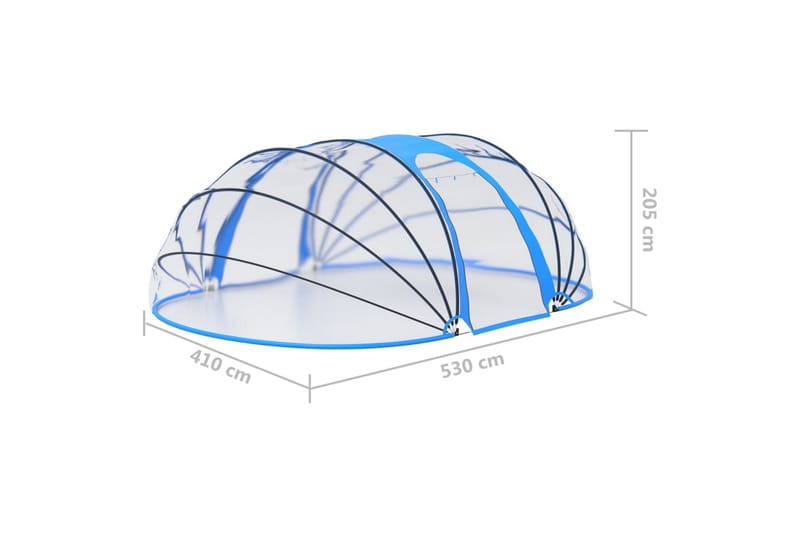 Bassengkuppel oval 530x410x205 cm - Hage - Utendørsbad - Bassengtilbehør - Øvrig Bassengtilbehør