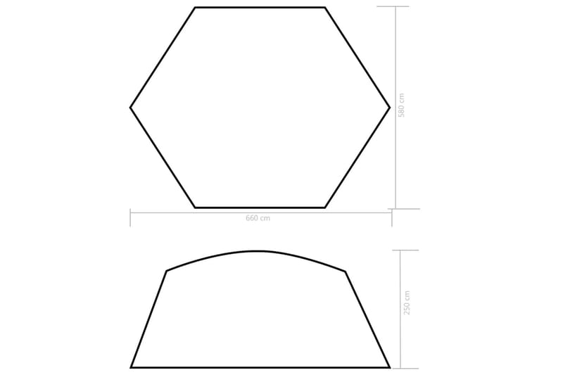 Bassengtelt stoff 660x580x250 cm blå - Hage - Utendørsbad - Bassengtilbehør - Øvrig Bassengtilbehør