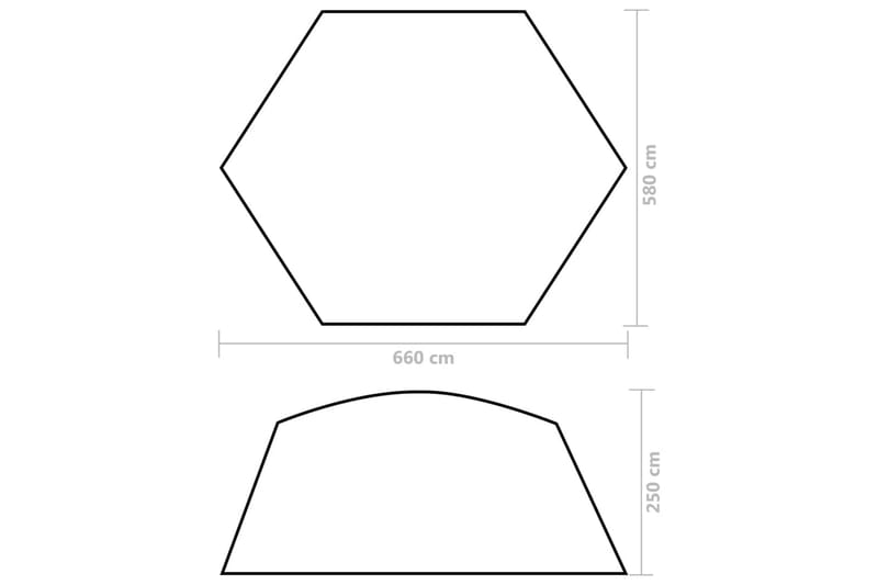 Bassengtelt stoff 660x580x250 cm grå - Øvrig Bassengtilbehør - Bassengtrekk & bassengbeskyttelse