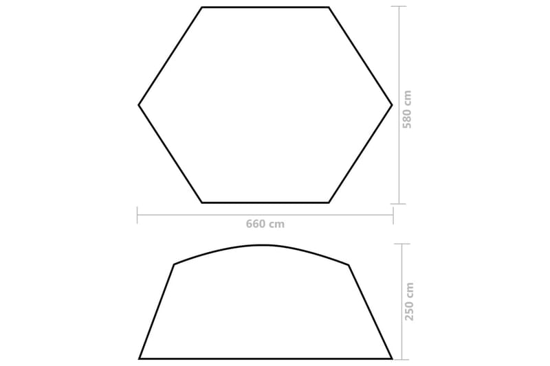 Bassengtelt stoff 660x580x250 cm grønn - Hage - Utendørsbad - Bassengtilbehør - Øvrig Bassengtilbehør