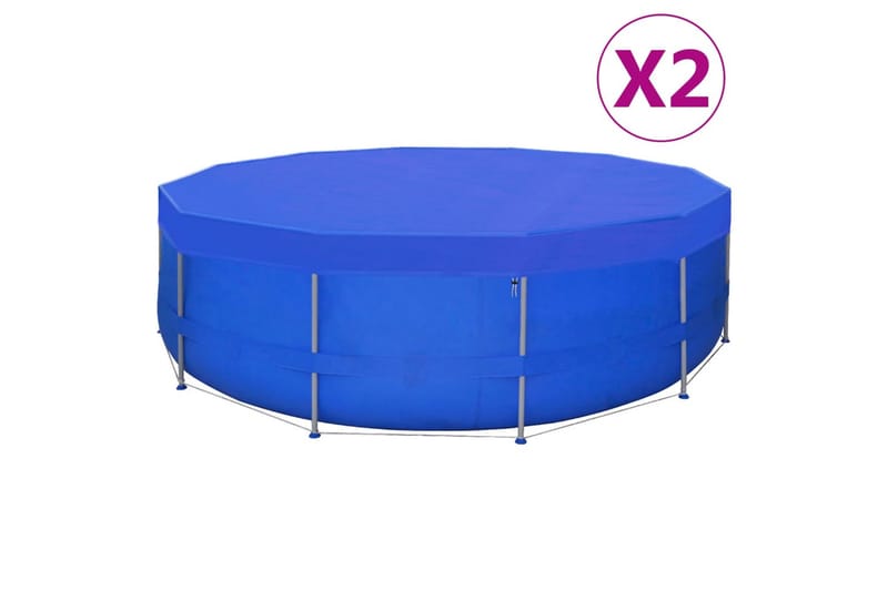 Bassengtrekk 2 stk PE rund 460 cm 90 g/m² - Blå - Hage - Utendørsbad - Bassengtilbehør - Øvrig Bassengtilbehør