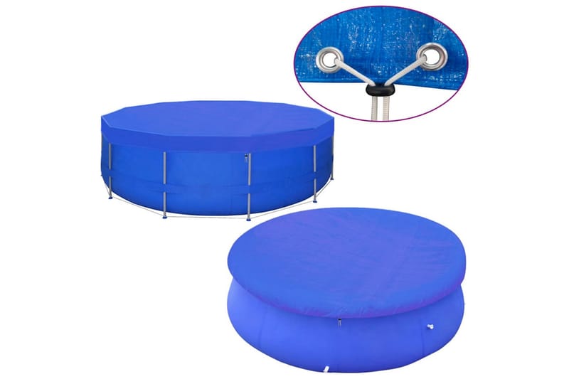 Bassengtrekk 2 stk PE rund 460 cm 90 g/m² - Blå - Hage - Utendørsbad - Bassengtilbehør - Øvrig Bassengtilbehør