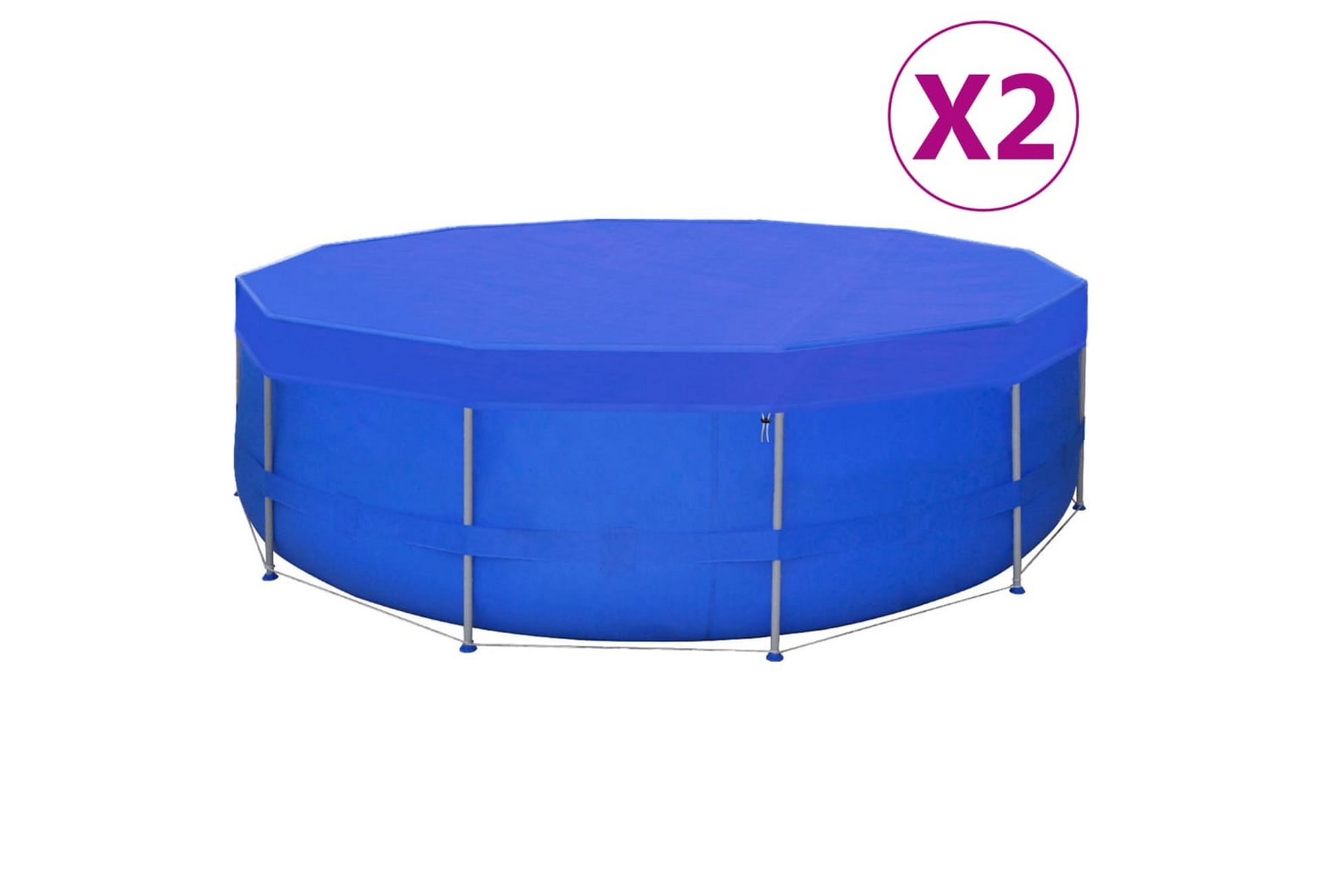 Bassengtrekk 2 stk PE rund 540 cm 90 g/m² - Blå - Hage - Utendørsbad - Bassengtilbehør - Øvrig Bassengtilbehør