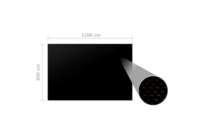 Bassengtrekk rektangulært 1200x600 cm PE svart - Svart - Øvrig Bassengtilbehør - Bassengtrekk & bassengbeskyttelse