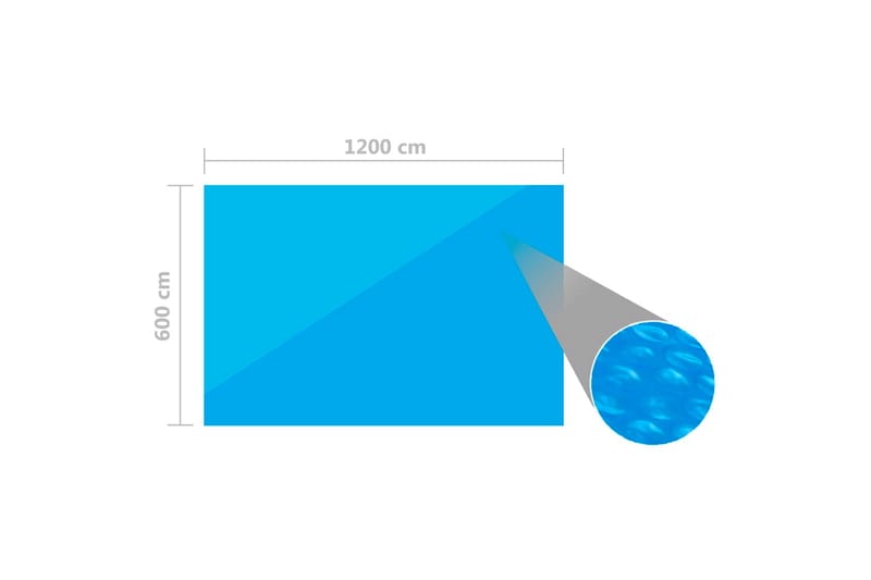 Bassengtrekk rektangulært 1200x600 cm PE blå - Blå - Øvrig Bassengtilbehør - Bassengtrekk & bassengbeskyttelse