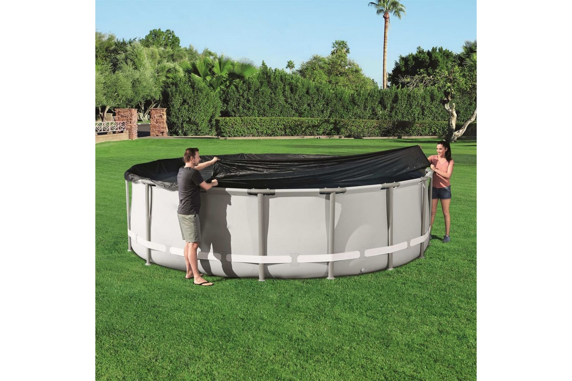 Bestway Bassengtrekk Flowclear 488 cm - Grå - Hage - Utendørsbad - Bassengtilbehør - Øvrig Bassengtilbehør