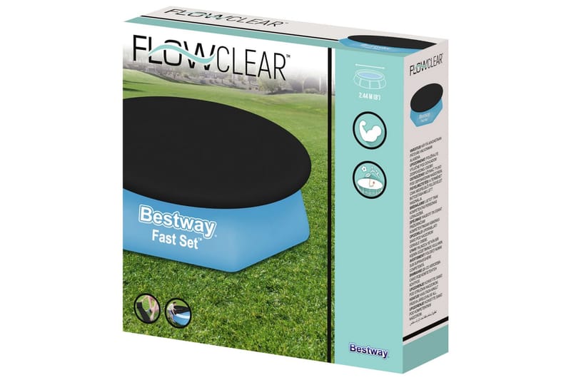 Bestway Bassengtrekk Flowclear Fast Set 240 cm - Svart - Bassengtrekk & bassengbeskyttelse - Øvrig Bassengtilbehør