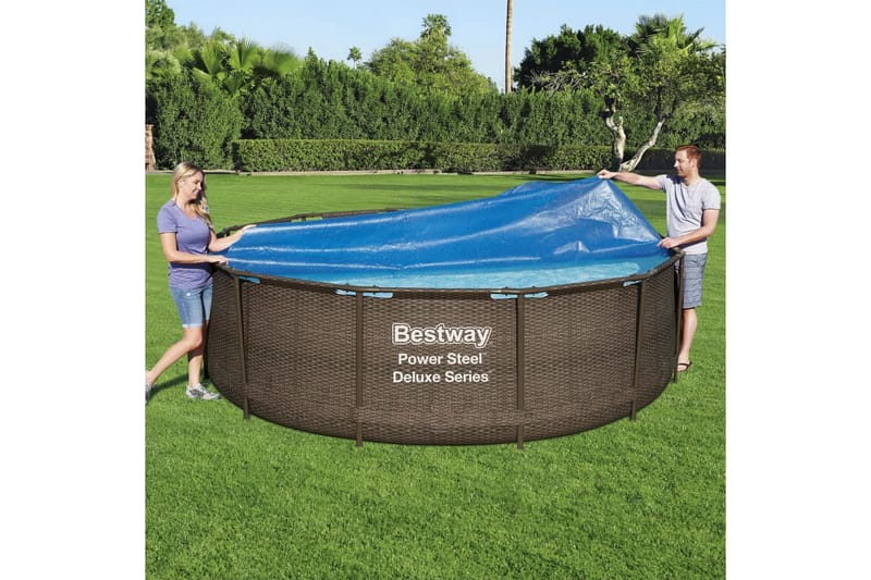 Bestway Soldrevet bassengtrekk Flowclear 356 cm - Blå - Hage - Utendørsbad - Bassengtilbehør - Øvrig Bassengtilbehør