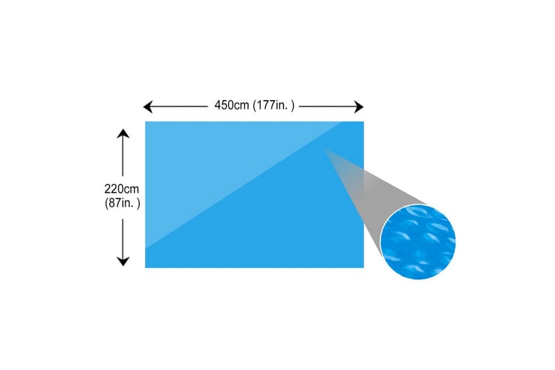 Rektangulr Bassengduk 450 x 220 cm PE Blå - Hage - Utendørsbad - Bassengtilbehør - Øvrig Bassengtilbehør