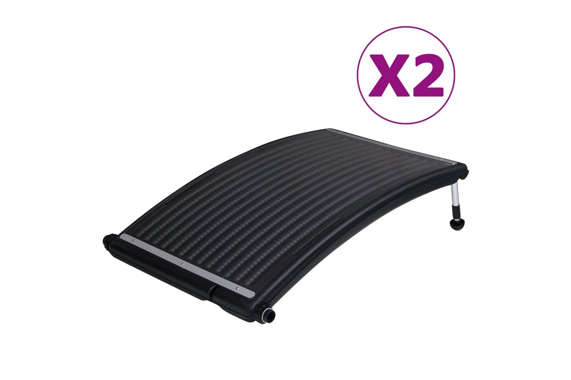 Solcellepanel for basseng buet 2 stk 110x65 cm - Svart - Hage - Utendørsbad - Bassengtilbehør - Øvrig Bassengtilbehør