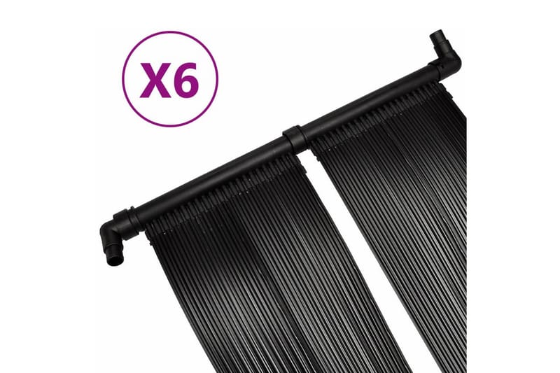 Soldrevne bassengvarmerpaneler 6 stk 80x620 cm - Hage - Utendørsbad - Bassengtilbehør - Øvrig Bassengtilbehør