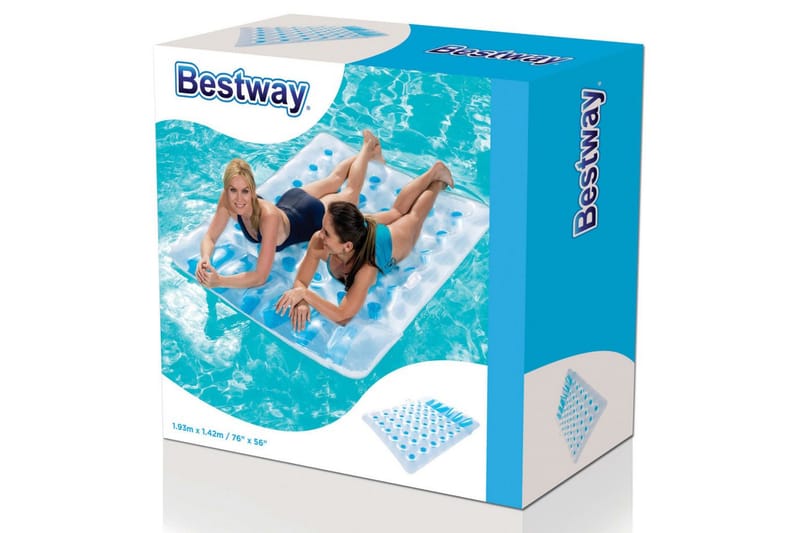 Bestway Dobbel oppblåsbar bademadrass - Flerfarget - Hage - Utendørsbad - Bassengtilbehør - Vannleketøy