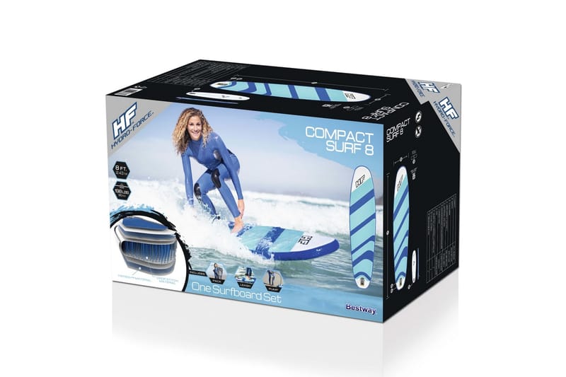 Bestway Hydro-Force Oppblåsbart surfboard 243x57x7 cm - Blå - Hage - Utendørsbad - Bassengtilbehør - Vannleketøy