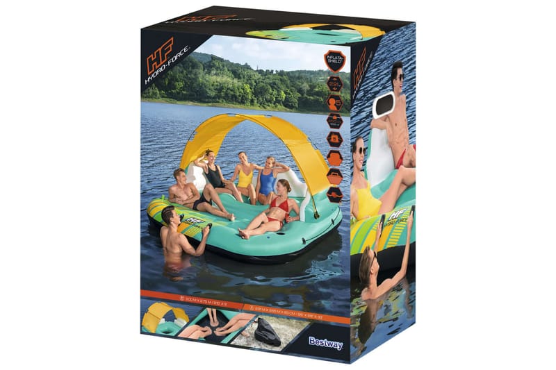 Bestway Oppblåsbar øy 5 personer Sunny Lounge 291x265x83 cm - Flerfarget - Hage - Utendørsbad - Bassengtilbehør - Vannleketøy