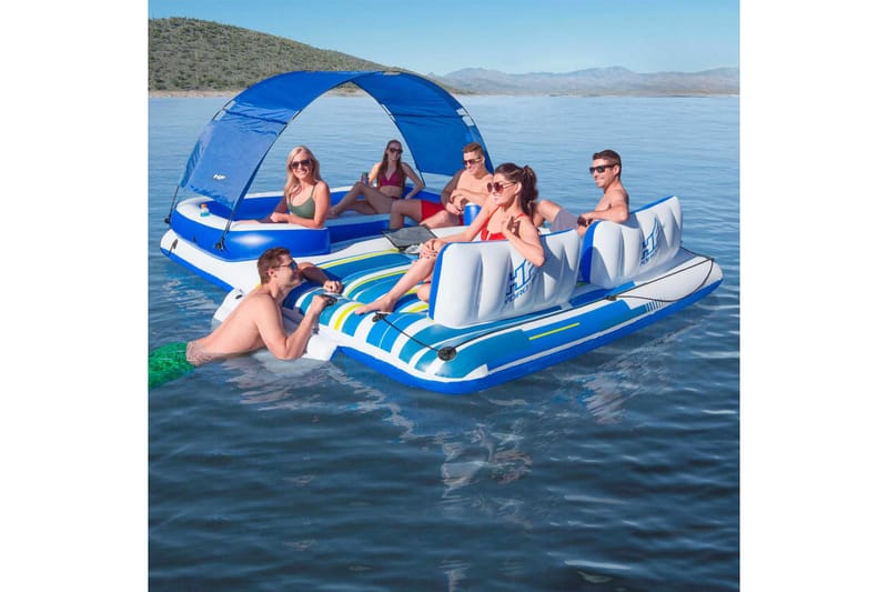 Bestway Oppblåsbar øy Tropical Breeze 389x274 cm - Hvit - Hage - Utendørsbad - Bassengtilbehør - Vannleketøy