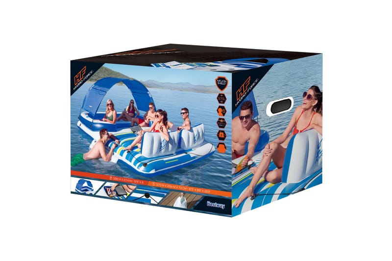 Bestway Oppblåsbar øy Tropical Breeze 389x274 cm - Hvit - Hage - Utendørsbad - Bassengtilbehør - Vannleketøy