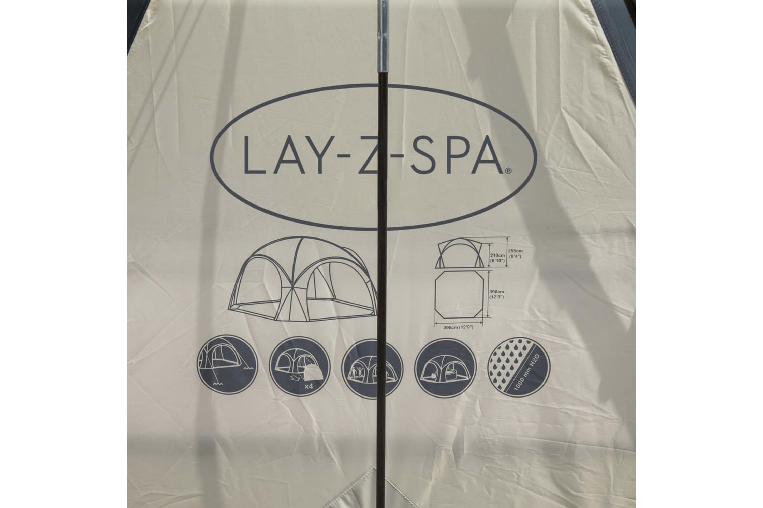 Bestway Lay-Z-Spa Kuppeltelt for boblebad 390x390x255 cm - Hvit