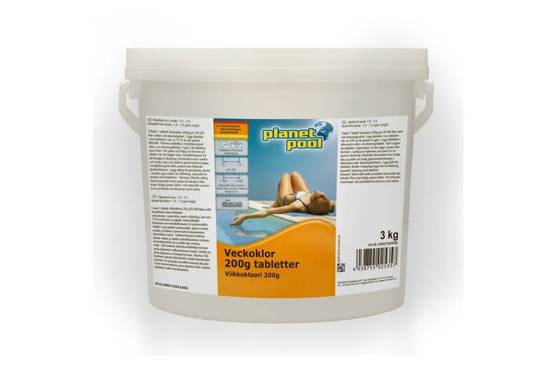 Annen rengjøring og renhold Planet Pool Vannpleie Planet Pool ukeklor 200 g tabletter 3 kg