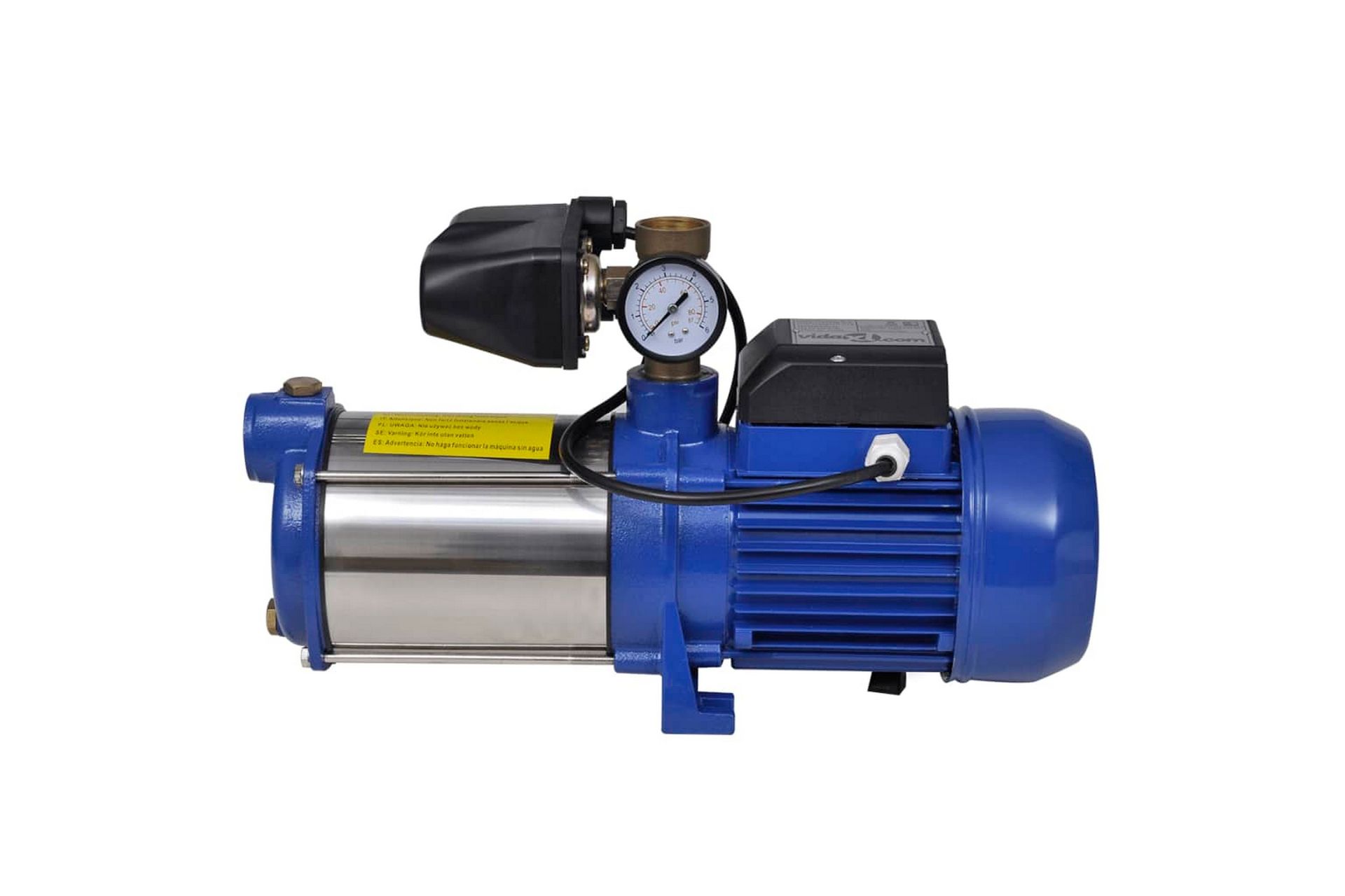 Jet-pumpe med trykkmåler 1300 W 5100 L/t blå - Hage - Utendørsbad - Rengjøring til basseng - Sirkulasjonspumpe & bassengpumpe