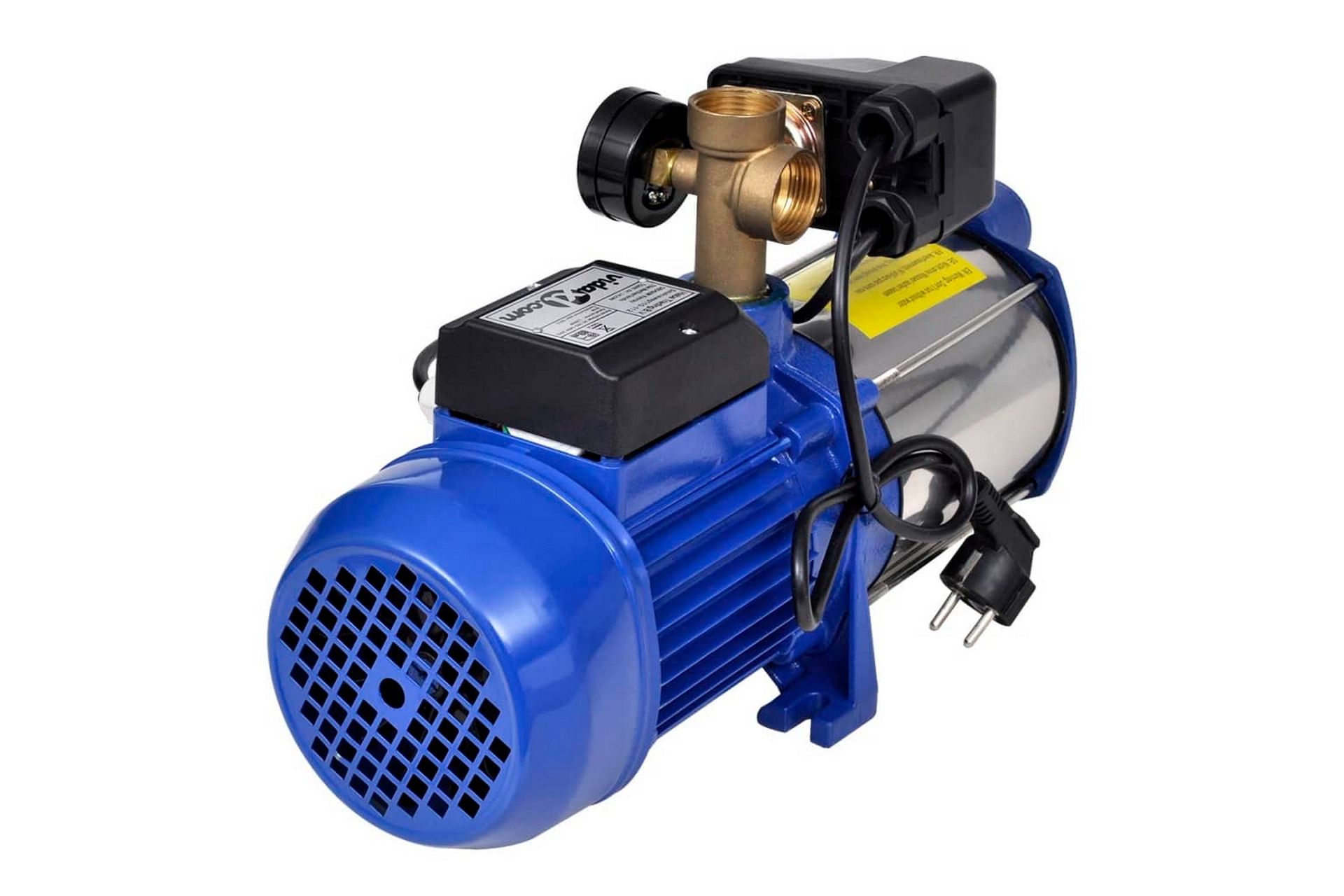 Jet-pumpe med trykkmåler 1300 W 5100 L/t blå - Hage - Utendørsbad - Rengjøring til basseng - Sirkulasjonspumpe & bassengpumpe