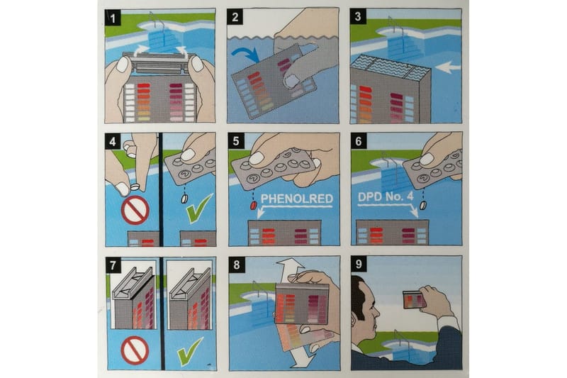 Måleinstrument Planet Pool Mini Pool Tester (pH/Aktivt Oksygen) inkl. 40 tabletter - Hage - Utendørsbad - Rengjøring til basseng - Basseng kjemi & klortabletter