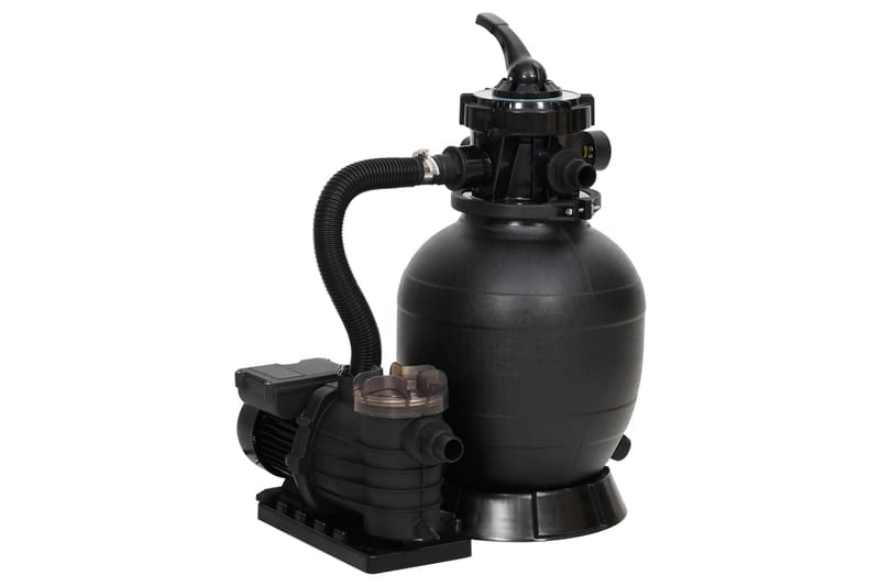 Sandfilter for basseng med 6-veis ventil svart - Hage - Utendørsbad - Rengjøring til basseng - Sandfilter