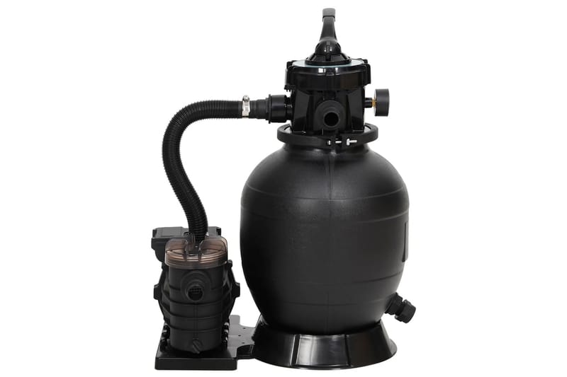 Sandfilter for basseng med 6-veis ventil svart - Hage - Utendørsbad - Rengjøring til basseng - Sandfilter