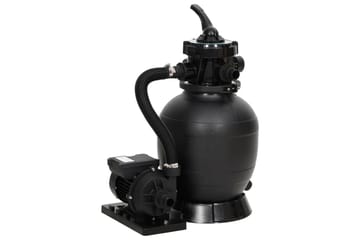 Sandfilter for basseng med 6-veis ventil svart - Hage - Utendørsbad - Rengjøring til basseng - Sandfilter