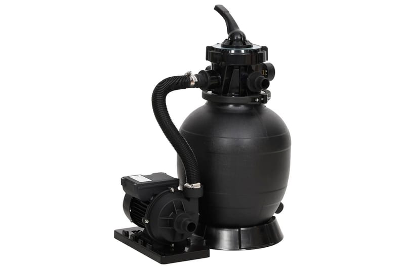 Sandfilter for basseng med 6-veis ventil svart - Hage - Utendørsbad - Rengjøring til basseng - Sandfilter