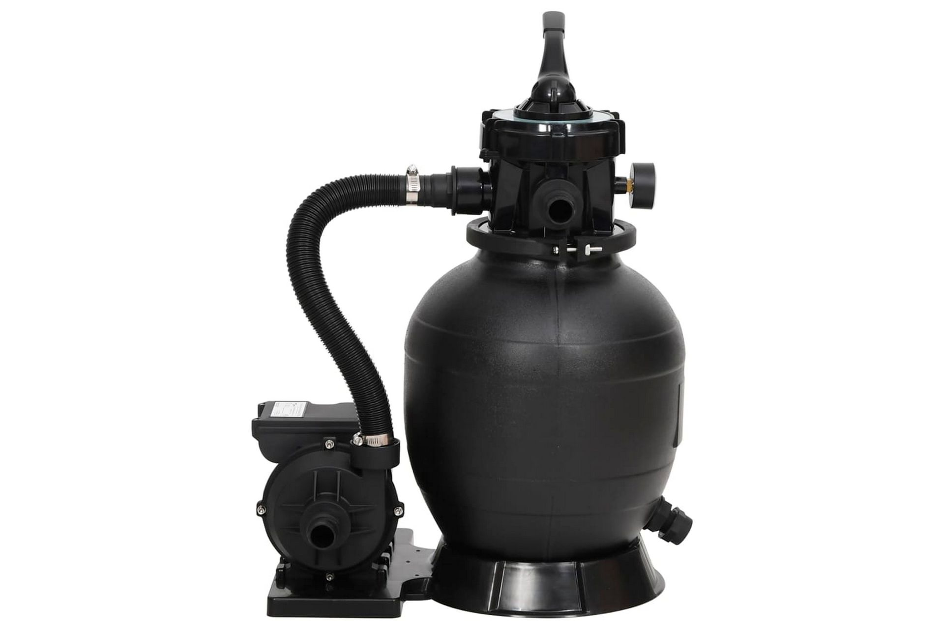 Sandfilter for basseng med 6-veis ventil svart - Hage - Utendørsbad - Rengjøring til basseng - Sandfilter