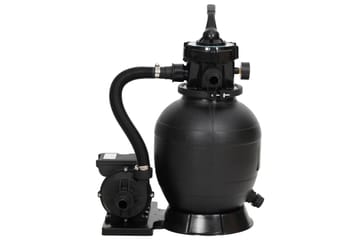 Sandfilter for basseng med 6-veis ventil svart - Hage - Utendørsbad - Rengjøring til basseng - Sandfilter