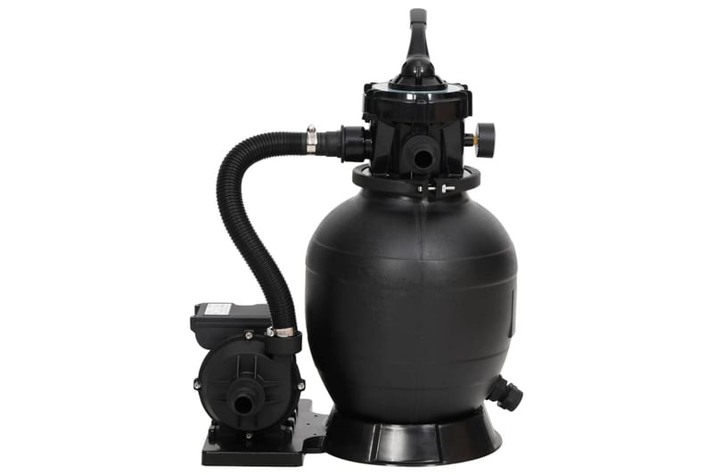 Sandfilter for basseng med 6-veis ventil svart - Hage - Utendørsbad - Rengjøring til basseng - Sandfilter