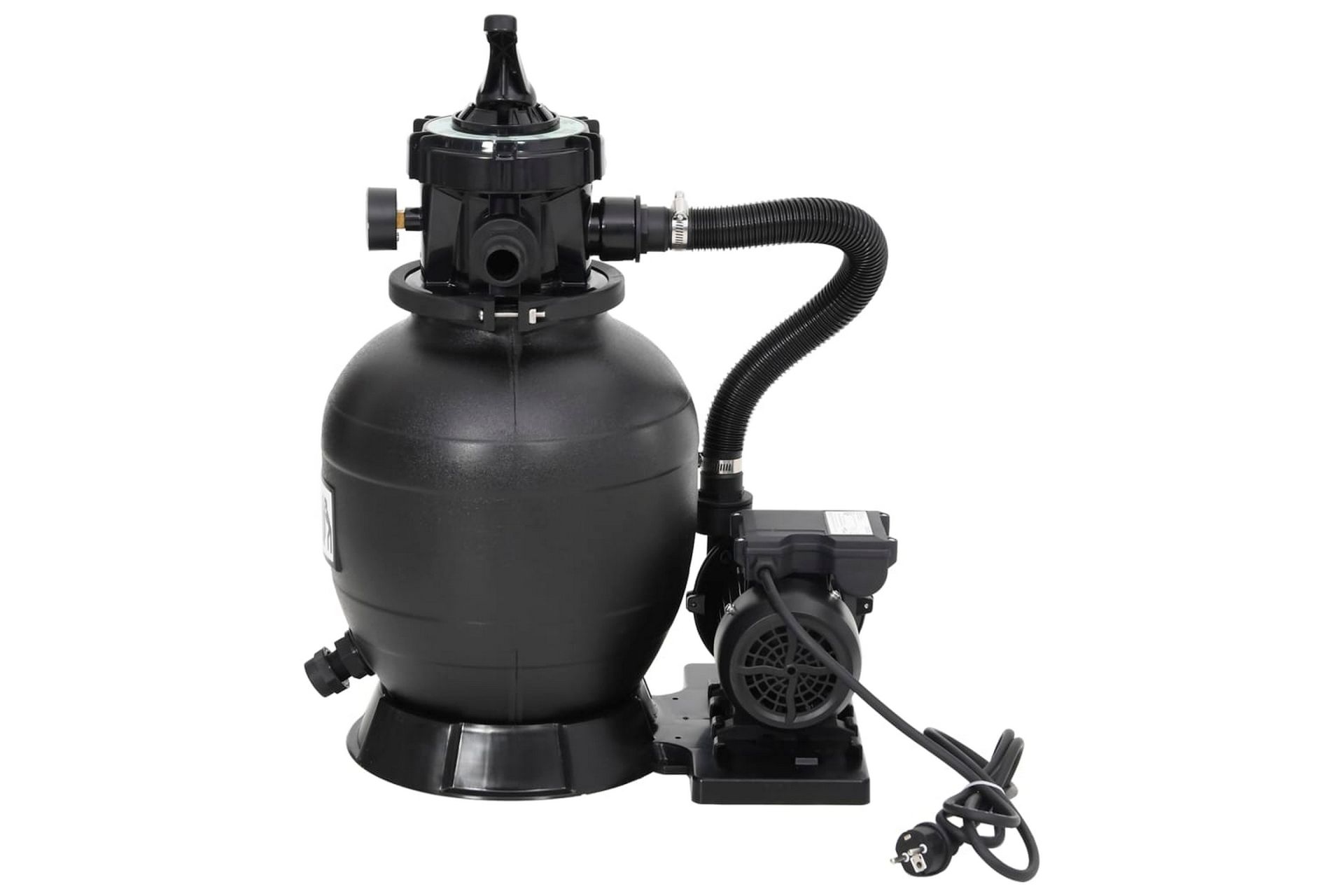 Sandfilter for basseng med 6-veis ventil svart - Hage - Utendørsbad - Rengjøring til basseng - Sandfilter