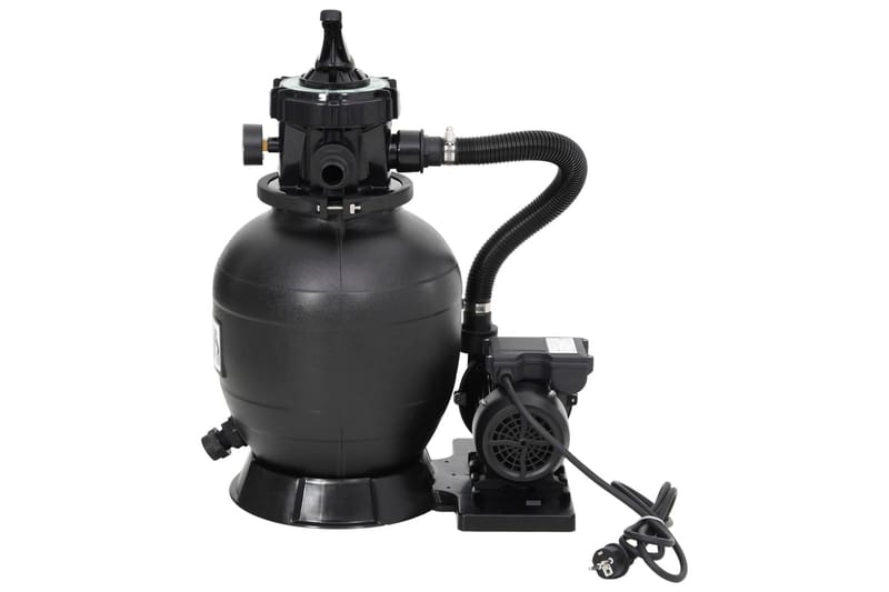 Sandfilter for basseng med 6-veis ventil svart - Hage - Utendørsbad - Rengjøring til basseng - Sandfilter