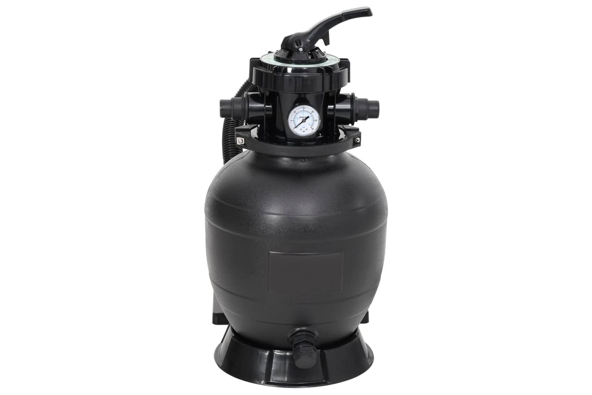 Sandfilter for basseng med 6-veis ventil svart - Hage - Utendørsbad - Rengjøring til basseng - Sandfilter