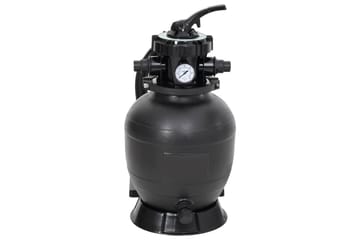 Sandfilter for basseng med 6-veis ventil svart - Hage - Utendørsbad - Rengjøring til basseng - Sandfilter