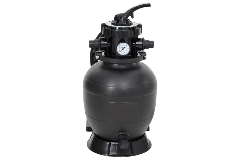 Sandfilter for basseng med 6-veis ventil svart - Hage - Utendørsbad - Rengjøring til basseng - Sandfilter