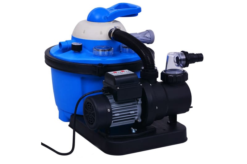 Sandfilterpumpe med timer 450 W 25 L - Blå - Hage - Utendørsbad - Rengjøring til basseng - Sandfilter