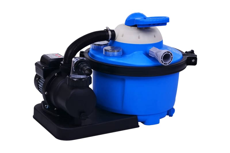 Sandfilterpumpe med timer 450 W 25 L - Blå - Hage - Utendørsbad - Rengjøring til basseng - Sandfilter