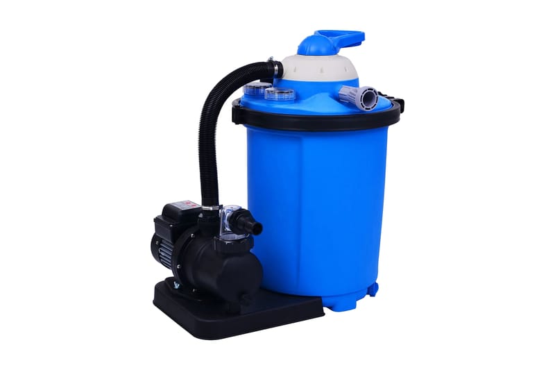 Sandfilterpumpe med timer 550 W 50 L - Blå - Hage - Utendørsbad - Rengjøring til basseng - Sandfilter
